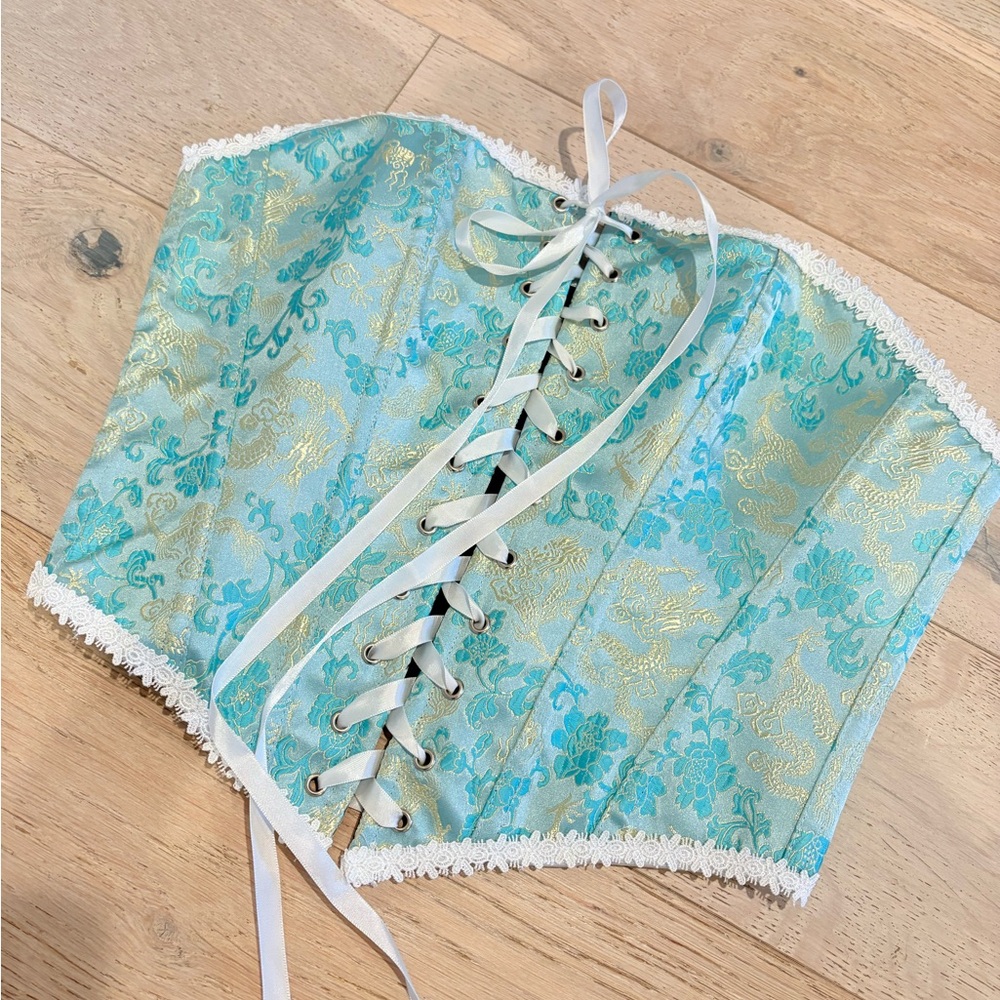 Elegant Lace-Up Brocade Corset